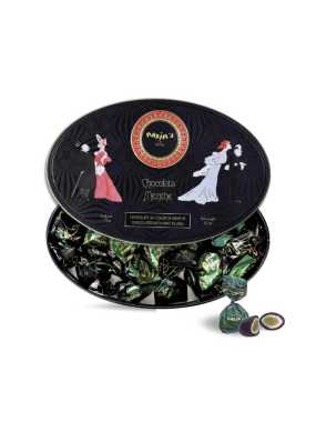 Black oval tin of mint chocolate candies 175 g Maxim’s