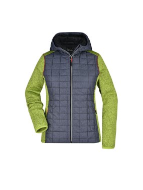 Dámska bunda (JN Ladies Knitted Hybrid Jacket)>zelená(kiwi melang)/šedá(anthra melang)>XL