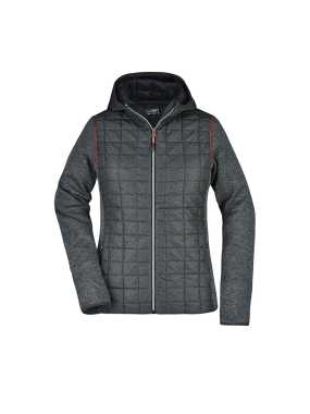 Dámska bunda (JN Ladies Knitted Hybrid Jacket)>šedá (melange)/šedá (anthracite melange)>L