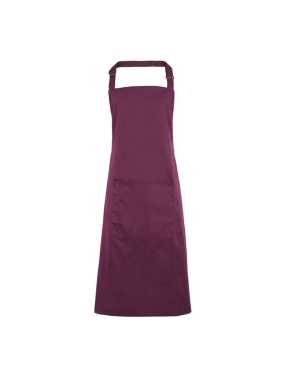 Unisex zástera (PREMIER ‘COLOURS’ BIB APRON WITH POCKET) > fialová (aubergine)