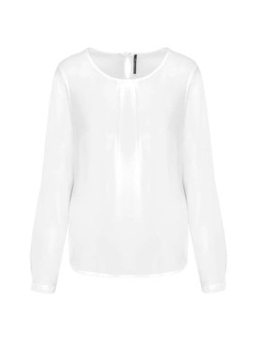 Dámska blúzka (KARIBAN LADIES' LONG-SLEEVED CREPE BLOUSE) > biela (off) > 42