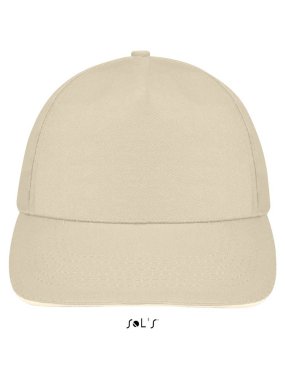 5 panelová šiltovka (SOLS SUNNY FIVE PANELS CAP) > béžová / biela