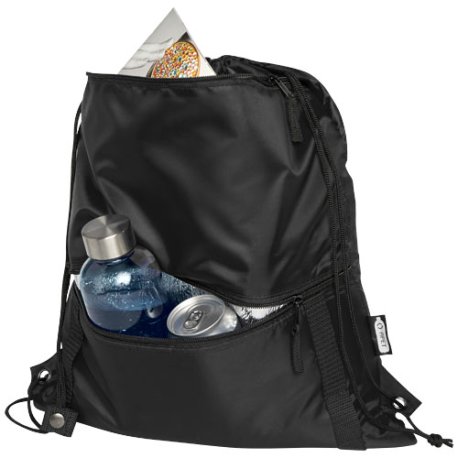GRS recyklovaná taška se stahovací šňůrkou o objemu 9 litrů Adventure>čierna