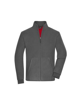 Pánska mikina (JN Men's Bonded Fleece Jacket) > šedá (carbon) / červená > M