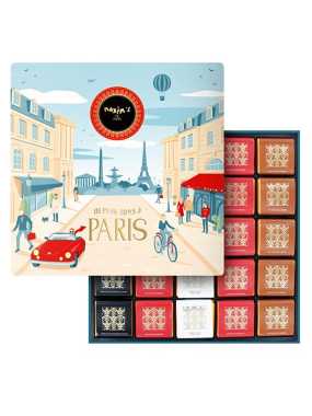 Square Tin of 50 chocolate squares - Paris design 240 g Maxim’s