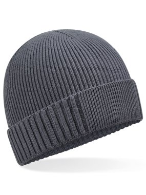 Unisex čiapka (Beechfield Organic Cotton Engineered Patch Beanie) > šedá (graphite)