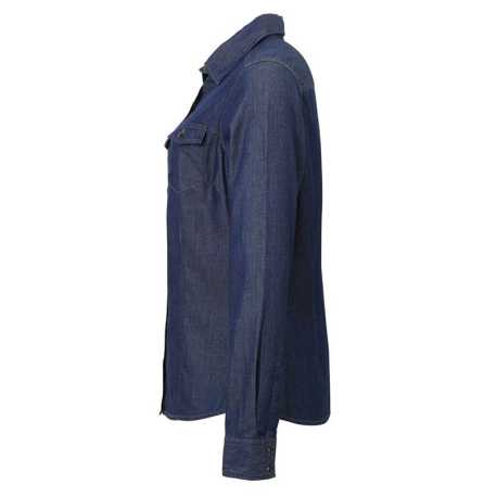 Dámska košeľa (PREMIER LADIES’ JEANS STITCH DENIM SHIRT)>modrá (indigo denim)>XS