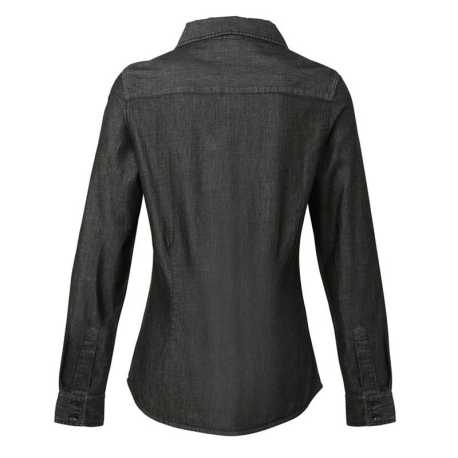 Dámska košeľa (PREMIER LADIES’ JEANS STITCH DENIM SHIRT) > čierna (denim) > XL