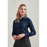 Dámska košeľa (PREMIER LADIES’ JEANS STITCH DENIM SHIRT)>modrá (indigo denim)>XS