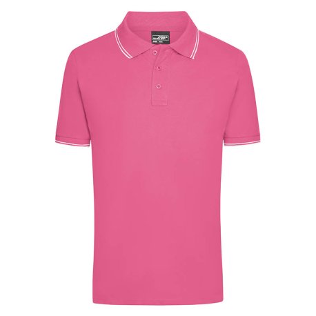 Pánska polokošeľa (DAIBER Men's Polo) > ružová / biela > L
