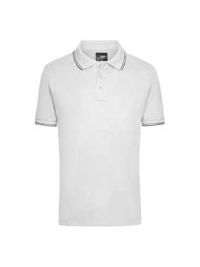 Pánska polokošeľa (JN Men's Polo) > biela / modrá (navy) > S