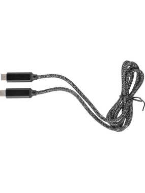 Nylónový nabíjací kábel 65W, 2xUSB-C > biela