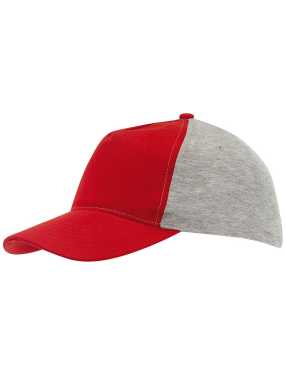 5 panelová šiltovka > červená / šedá