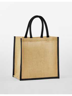 Nákupná taška (WM Natural Starched Jute Mini Gift Bag) > béžová (natural) / čierna