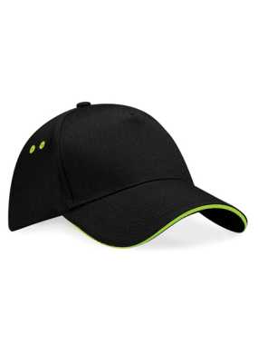5 panelová unisex šiltovka(BF Ultimate 5 Panel Cap - Sandwich Peak)>čierna/zelená(lime)