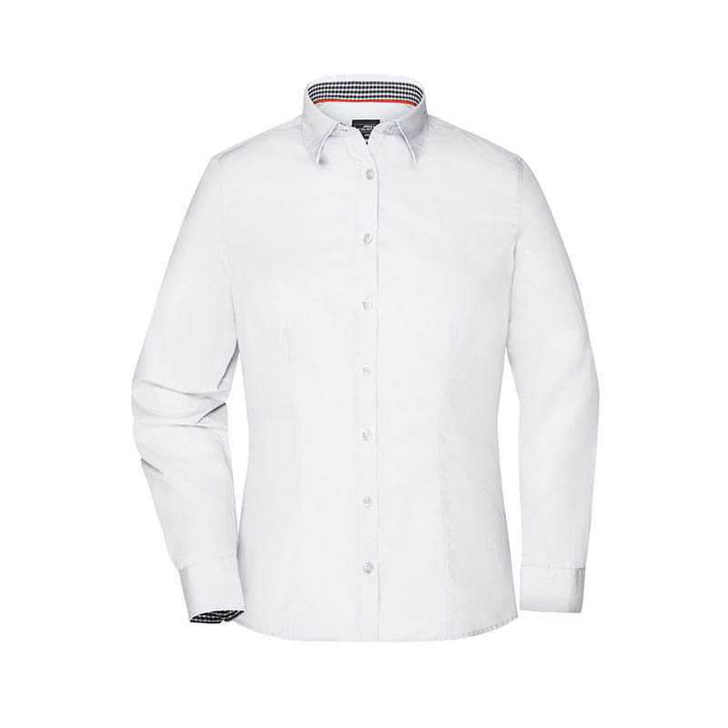 Dámska košeľa (JN Ladies' Plain Shirt) > biela / čierna > XS