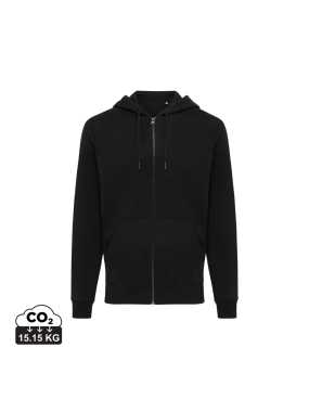 Mikina na zips s kapucňou Iqoniq Abisko z recykl. bavlny > čierna > L