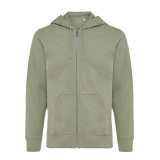 Mikina na zips s kapucňou Iqoniq Abisko z recykl. bavlny > zelená (heather) > L