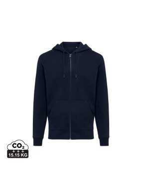 Mikina na zips s kapucňou Iqoniq Abisko z recykl. bavlny > modrá (navy) > 3XL