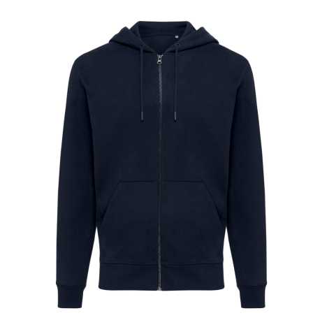Mikina na zips s kapucňou Iqoniq Abisko z recykl. bavlny > modrá (navy) > 5XL