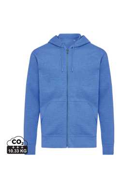 Mikina na zips s kapucňou Iqoniq Abisko z recykl. bavlny > modrá (heather) > 2XL