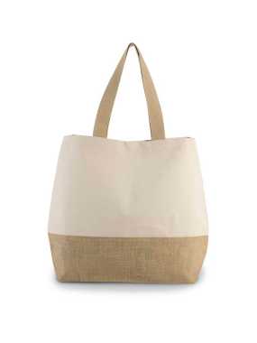 Nákupná taška (Kimood CANVAS & JUTE HOLD-ALL SHOPPER BAG) > prírodná