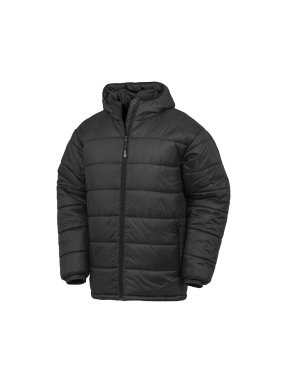 Unisex bunda (RESULT Recycled Hooded Padded Parka) > čierna > XS