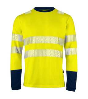 Pánske tričko (PROJOB T-SHIRT L/S CL. 3/2) > žltá / modrá (navy) > L