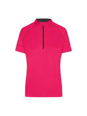 Dámske tričko(JN Ladies Bike-T Half Zip) > ružová (bright) / šedá (titan) > S