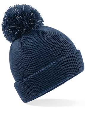 Detská čiapka (Beechfield Junior Reflective Bobble Beanie) > modrá (french navy)