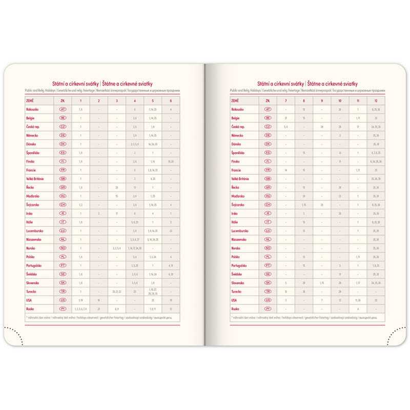 Diár (Twill 2026) - 15 x 21 x 3 cm  > bordová / zlatá > denný A5