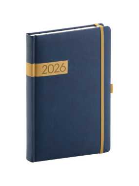 Diár (Twill 2026) - 15 x 21 x 3 cm  > modrá / zlatá > denný A5