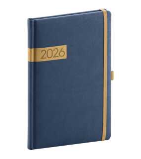 Diár (Twill 2026) - 15 x 21 x 2 cm  > modrá / zlatá > týždenný A5