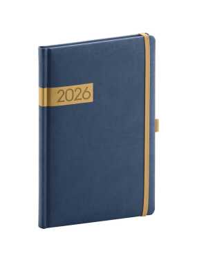 Diár (Twill 2026) - 15 x 21 x 2 cm  > modrá / zlatá > týždenný A5