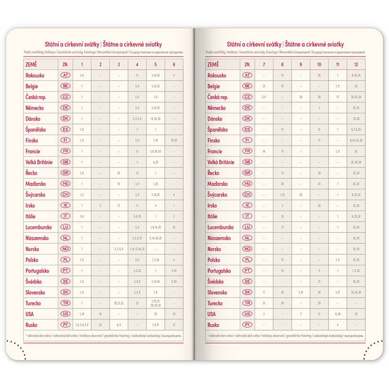 Diár (Twill 2026) - 9 x 15,5 x 1 cm  > modrá / zlatá > vreckový týždenný