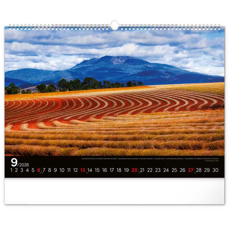 Nástenný kalendár (Krajiny 2026) - 48 x 33 x 1 cm