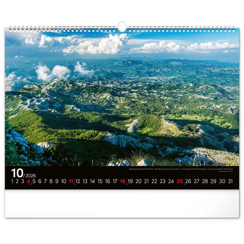 Nástenný kalendár (Krajiny 2026) - 48 x 33 x 1 cm