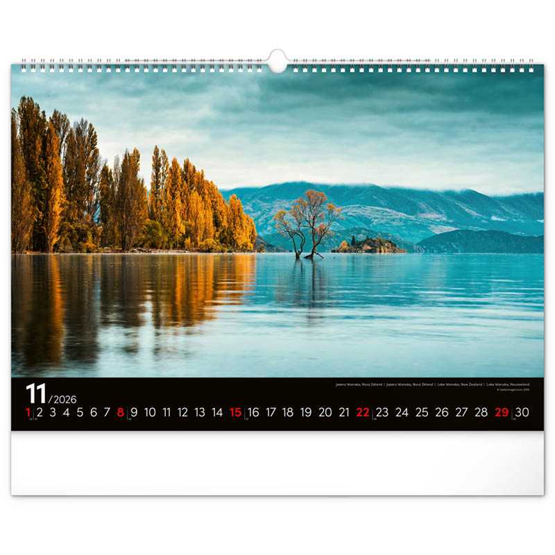Nástenný kalendár (Krajiny 2026) - 48 x 33 x 1 cm
