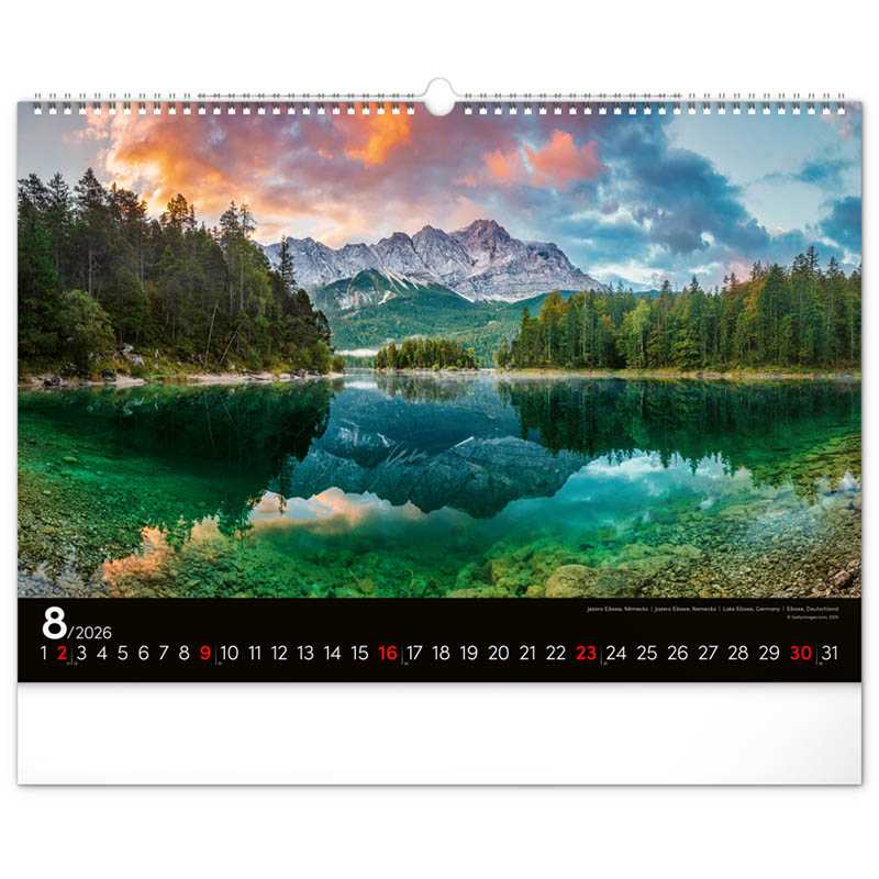 Nástenný kalendár (Krajiny 2026) - 48 x 33 x 1 cm