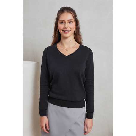 Dámsky sveter (PREMIER LADIES V-NECK KNITTED SWEATER) > modrá (navy) > 4XL