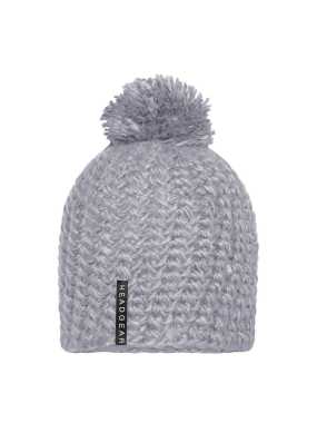 Zimná čiapka (MB Unicoloured crocheted cap with Pompon) > strieborná