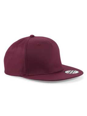 5 panelová unisex šiltovka (Beechfield 5 Panel Snapback Rapper Cap) > črevená (burgundy)