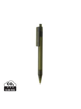 Priehľadné pero X8 z GRS RPET > zelená