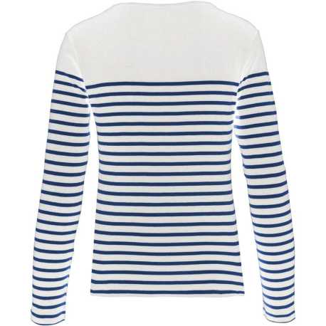 Dámske tričko (KARIBAN LADIES’S LONG SLEEVE MARINIERE)>biela (striped) / modrá (navy)>L