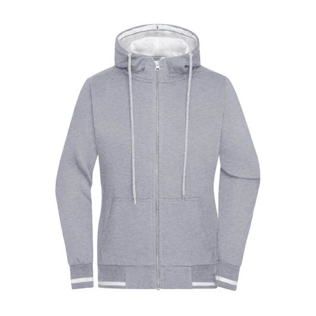 Dámska mikina(DAIBER Ladies Club Sweat Jacket) > šedá (heather) / biela > S