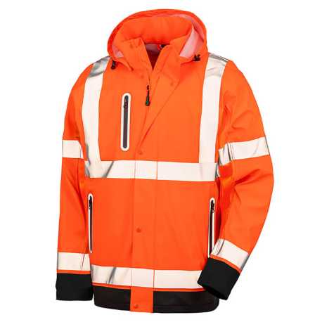 Unisex bunda (RESULT HEAVY DUTY PRISM PU SAFE & DRY JKT) > oranžová / čierna > S