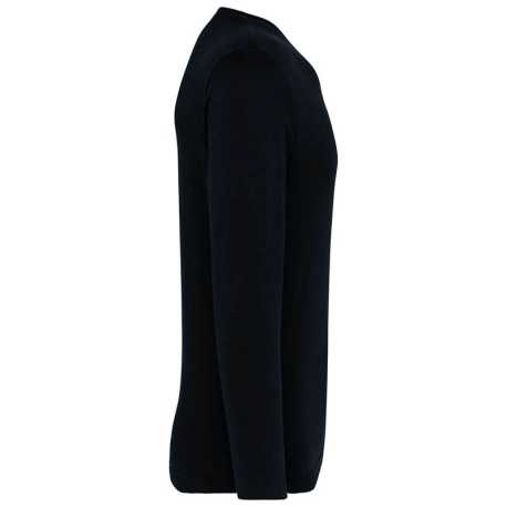 Pánske tričko ( Kariban Mens Long Sleeve V-Neck T-Shirt ) > čierna > L