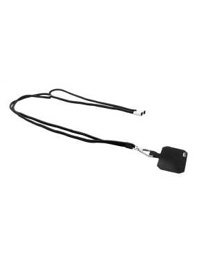 RPET lanyard na mobil > čierna