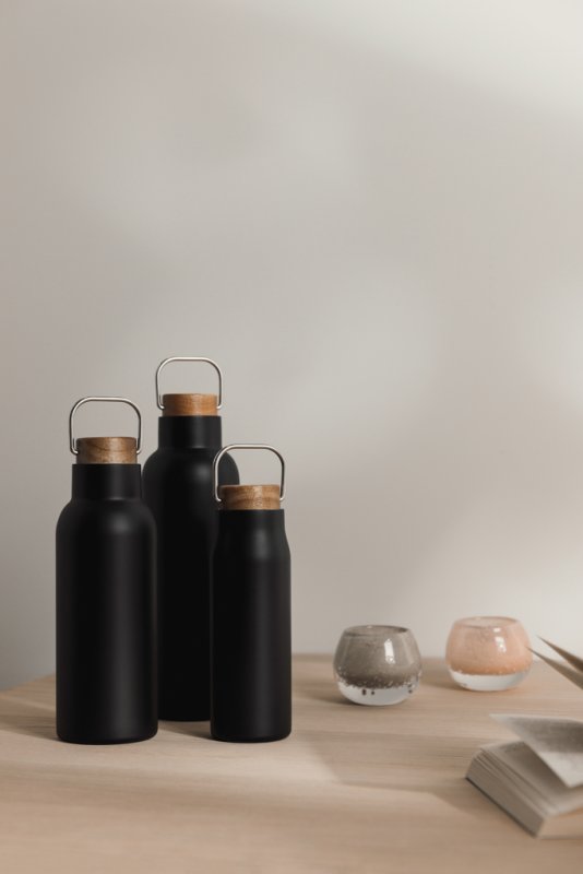 Termo fľaša VINGA Ciro 580ml z RCS recykl. ocele > čierna