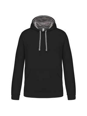 Unisex mikina ( KARIBAN CONTRAST HOODED SWEATSHIRT ) > čierna / šedá (fine) > 2XL